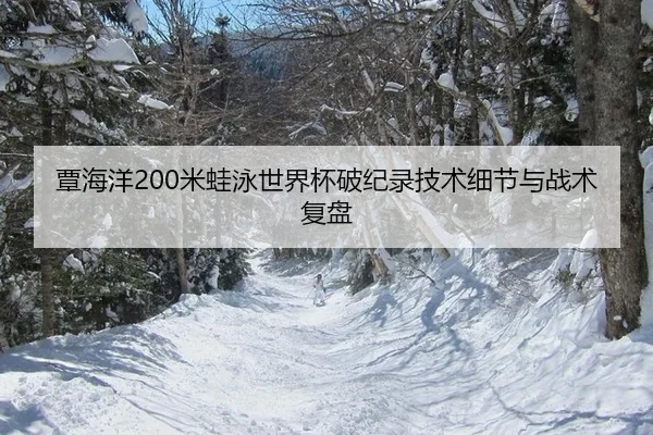 覃海洋200米蛙泳世界杯破纪录技术细节与战术复盘